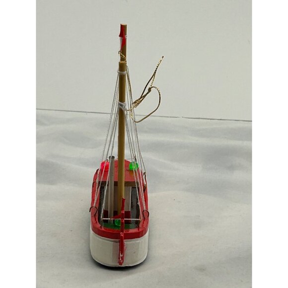 Wooden Model Fishing Boat Christmas Ornament Beach Sea Decor Tarpon Springs Fl - Picture 4 of 7